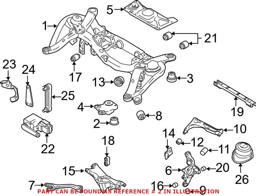 Volvo Subframe Bushing Rear Forward 30666697 Genuine Volvo 30666697